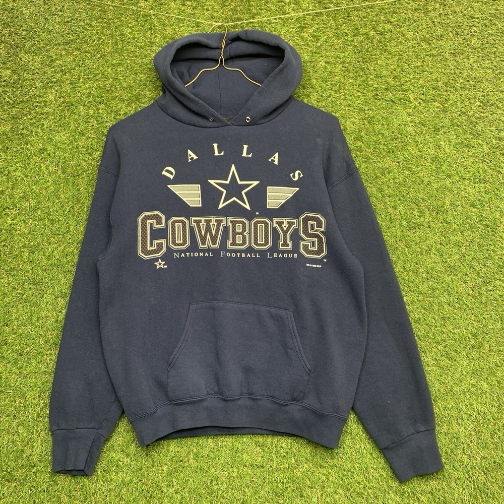 Vintage Dallas Cowboys Hoodie Mens Large Sweatshirt 80s 90s Sportswear Slim